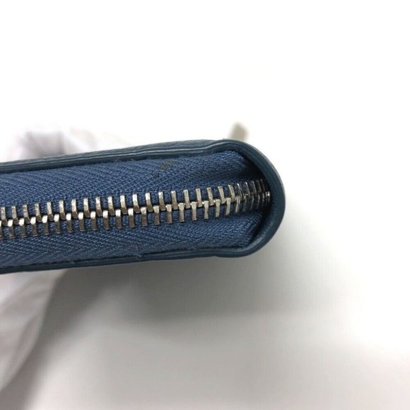 DIOR HOMME logo Zip Around Saif Long Wallet Leather Navy/SilverHardware - Picture 15 of 16